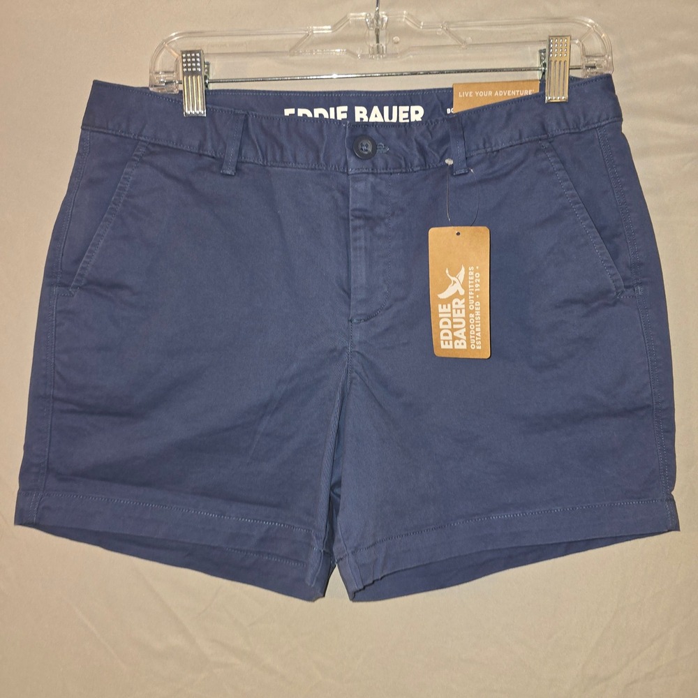 Eddie Bauer Willit Shorts 6 Women Blue Stretch Legend Wash Mid Rise Chino 0957